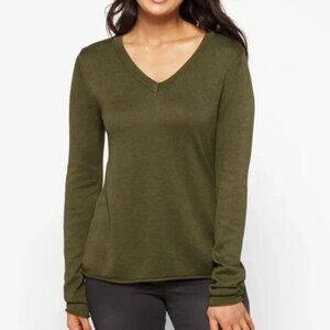 Stitches & Stripes Revolve Nathalia V Neck Pullover Sweater Olive Green XL